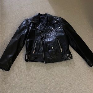 Mens,XL,blk lthr jckt,BLK DNM brand,$1,300 at Saks